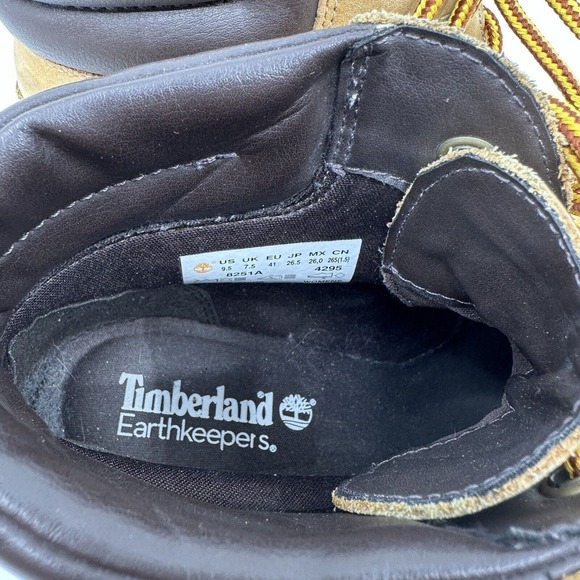 TIMBERLAND EARTHKEEPERS Womens 9.5 AMSTON WEDGE BOOTIE Lace Up Tan - Picture 6 of 10